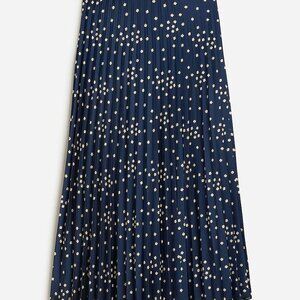 J. Crew Pleated pull-on luster charmeuse midi skirt in tiny blooms print